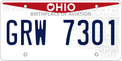 OH license plate GRW7301