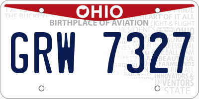 OH license plate GRW7327
