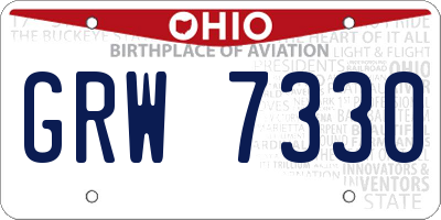 OH license plate GRW7330