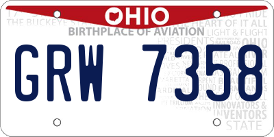 OH license plate GRW7358