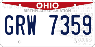 OH license plate GRW7359