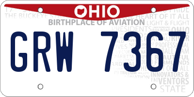 OH license plate GRW7367