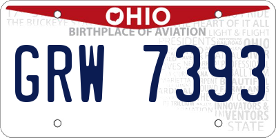 OH license plate GRW7393