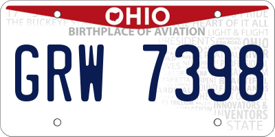 OH license plate GRW7398