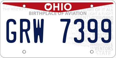 OH license plate GRW7399