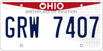 OH license plate GRW7407