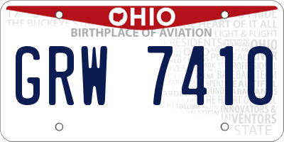 OH license plate GRW7410