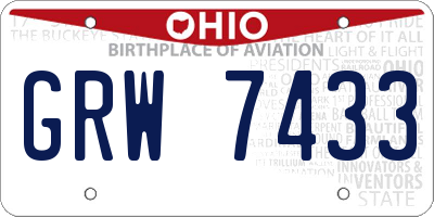 OH license plate GRW7433