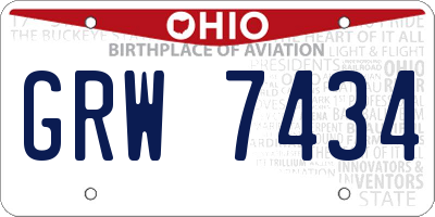 OH license plate GRW7434