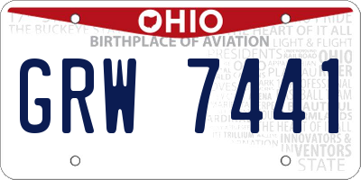 OH license plate GRW7441