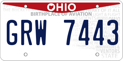 OH license plate GRW7443
