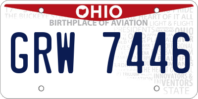 OH license plate GRW7446
