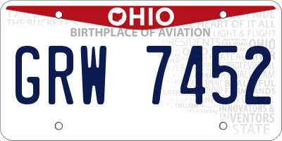 OH license plate GRW7452
