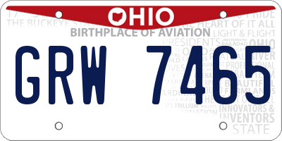 OH license plate GRW7465