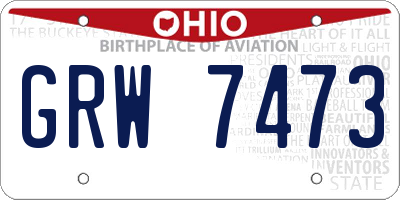 OH license plate GRW7473