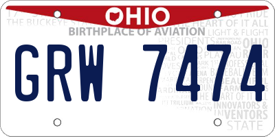 OH license plate GRW7474