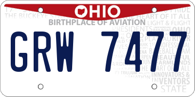 OH license plate GRW7477
