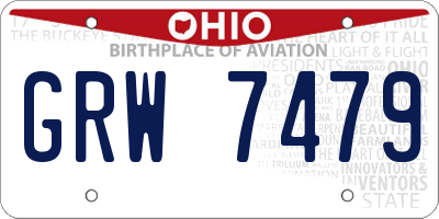 OH license plate GRW7479