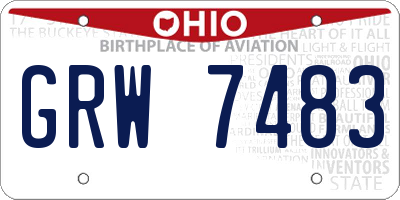 OH license plate GRW7483