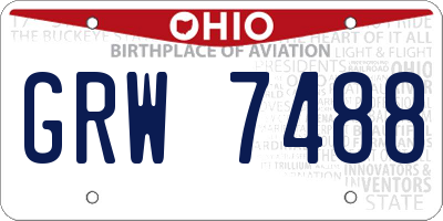 OH license plate GRW7488