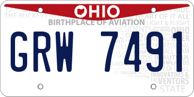 OH license plate GRW7491