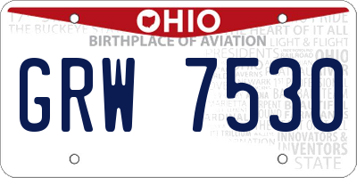 OH license plate GRW7530