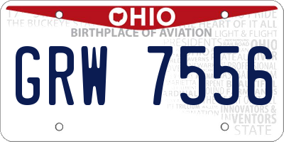 OH license plate GRW7556
