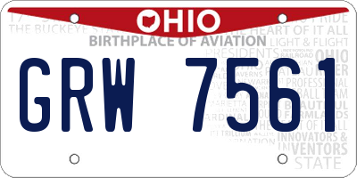 OH license plate GRW7561