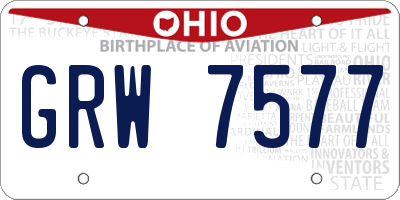 OH license plate GRW7577