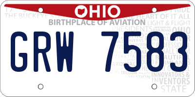 OH license plate GRW7583