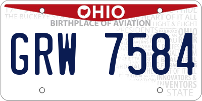 OH license plate GRW7584