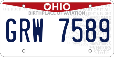 OH license plate GRW7589