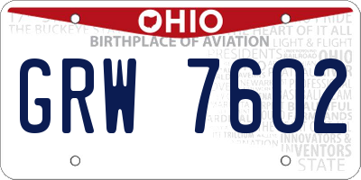 OH license plate GRW7602