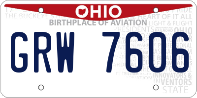 OH license plate GRW7606