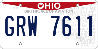 OH license plate GRW7611