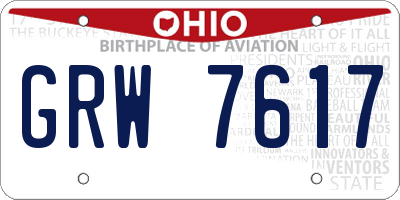 OH license plate GRW7617