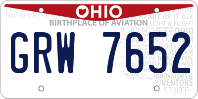 OH license plate GRW7652
