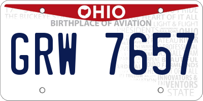 OH license plate GRW7657