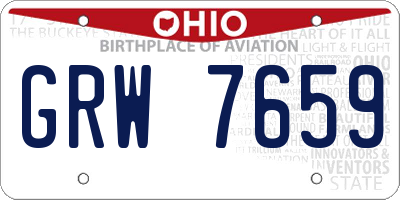 OH license plate GRW7659