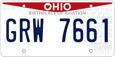 OH license plate GRW7661
