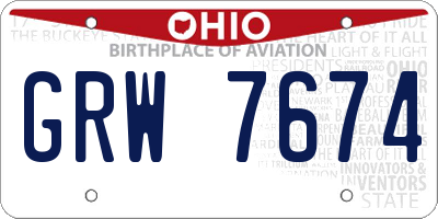 OH license plate GRW7674