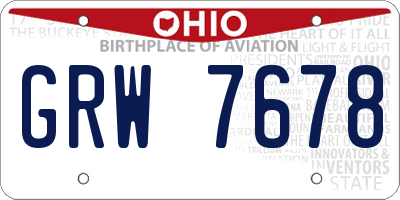 OH license plate GRW7678