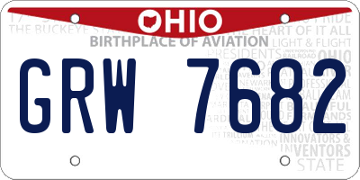 OH license plate GRW7682