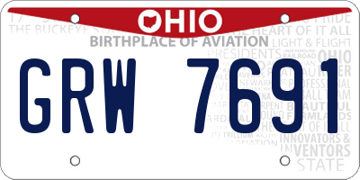 OH license plate GRW7691