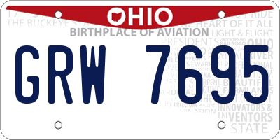 OH license plate GRW7695
