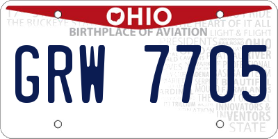 OH license plate GRW7705