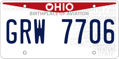 OH license plate GRW7706