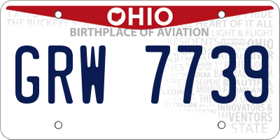 OH license plate GRW7739