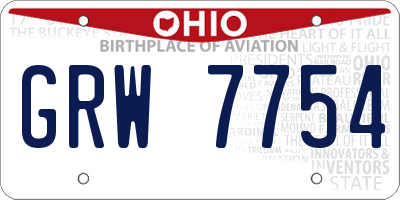 OH license plate GRW7754