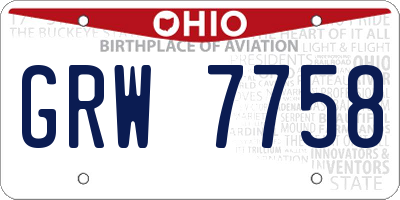 OH license plate GRW7758